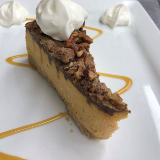 Order COGNAC PUMPKIN CHEESE CAKE food online from Twin Willows store, Narragansett on bringmethat.com